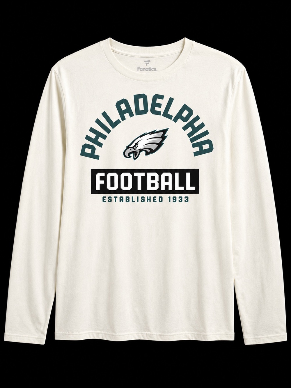 Fanatics Philadelphia Football Long Sleeve Tee - White & Green